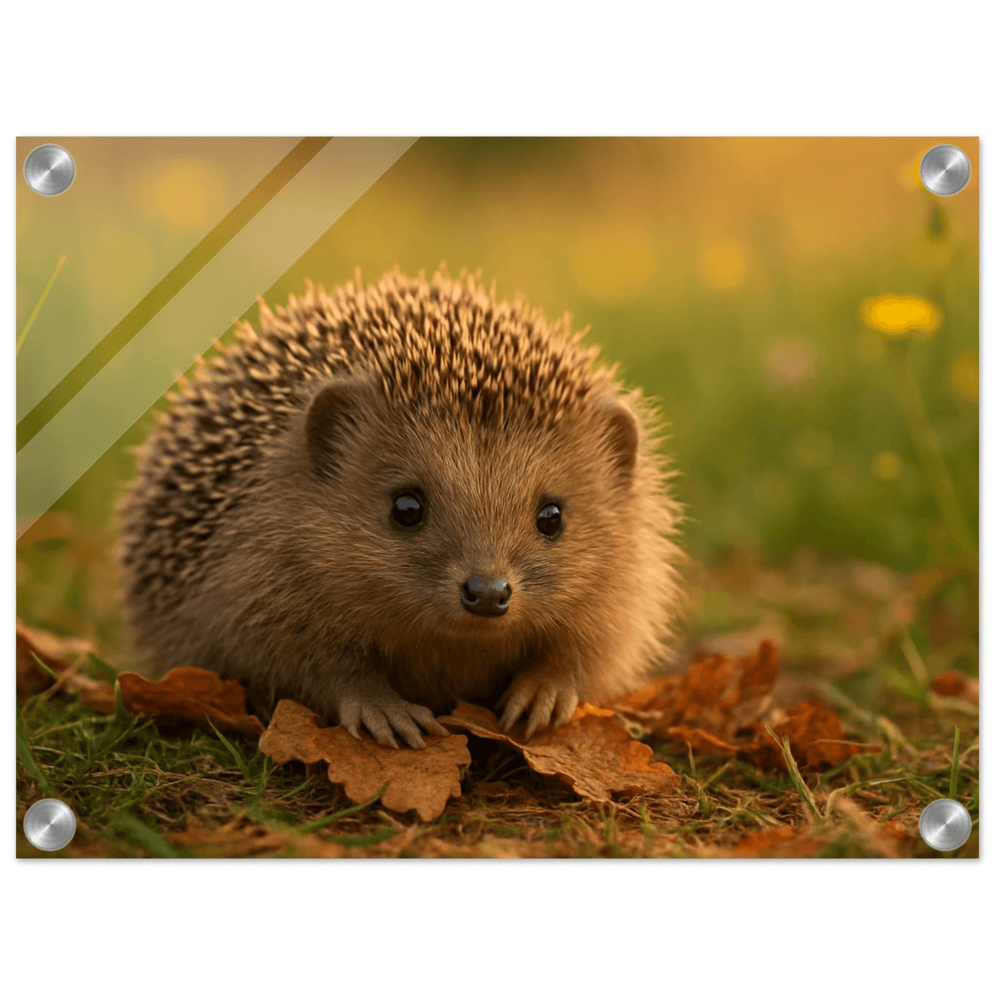 Charming Baby Hedgehog Acrylic Print - Horizontal Wall Art for Nature Lovers - PerriWorks Publishing
