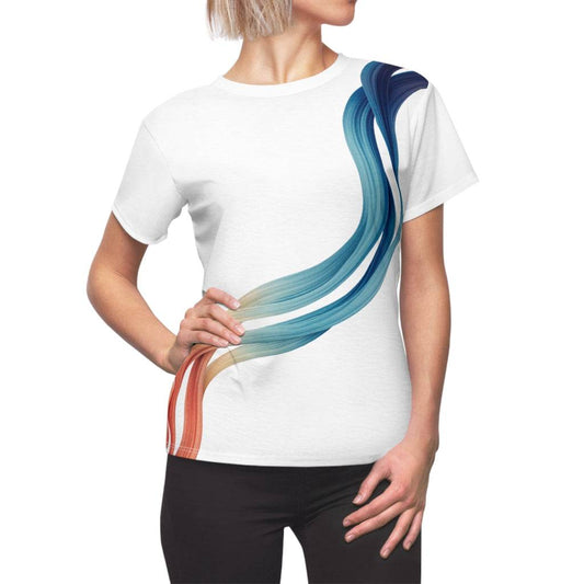 Flowing Waves Women's Cut & Sew T-Shirt - PerriWorks Publishing