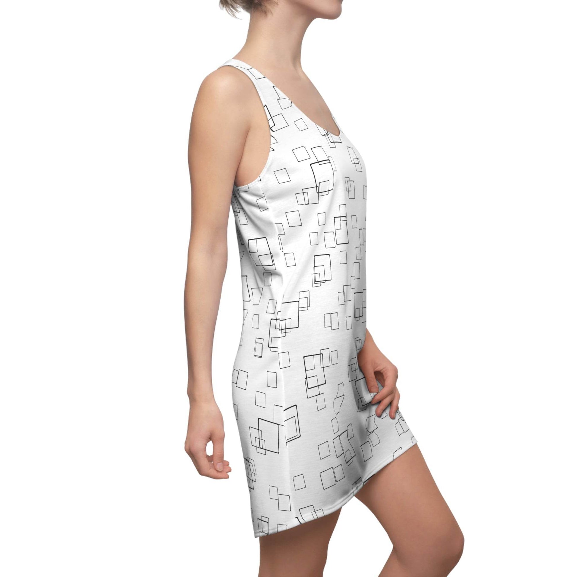 White Linked Squares Dress - PerriWorks Publishing