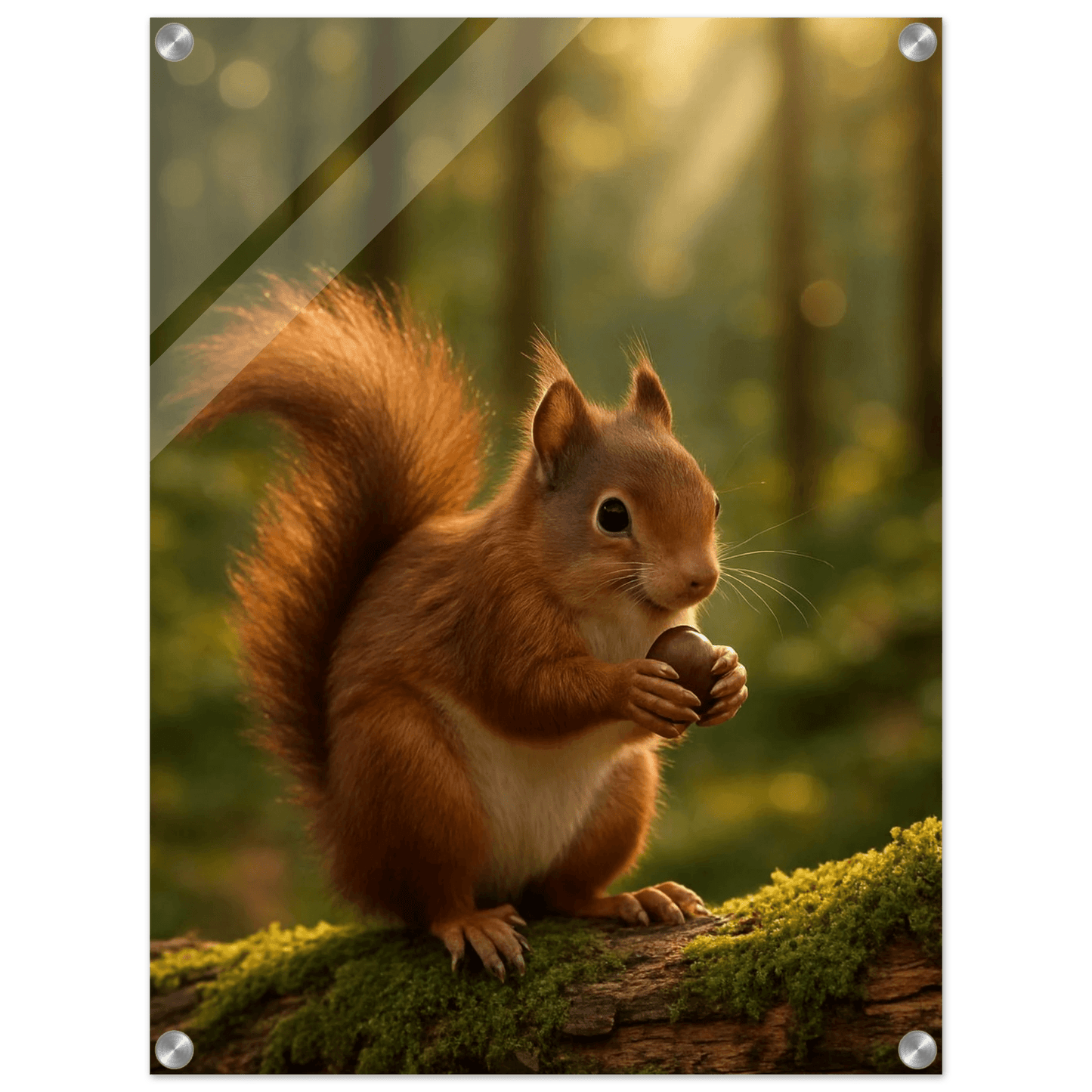 Charming Forest Squirrel Acrylic Print - Vertical - Whimsical Woodland Art for Your Home - PerriWorks Publishing