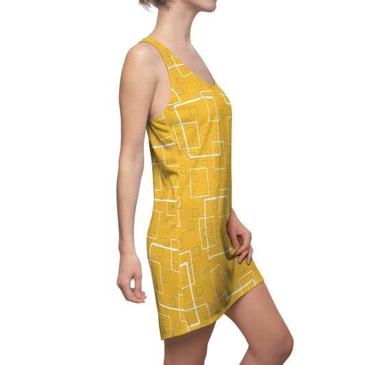 Yellow Linked Squares Dress - PerriWorks Publishing