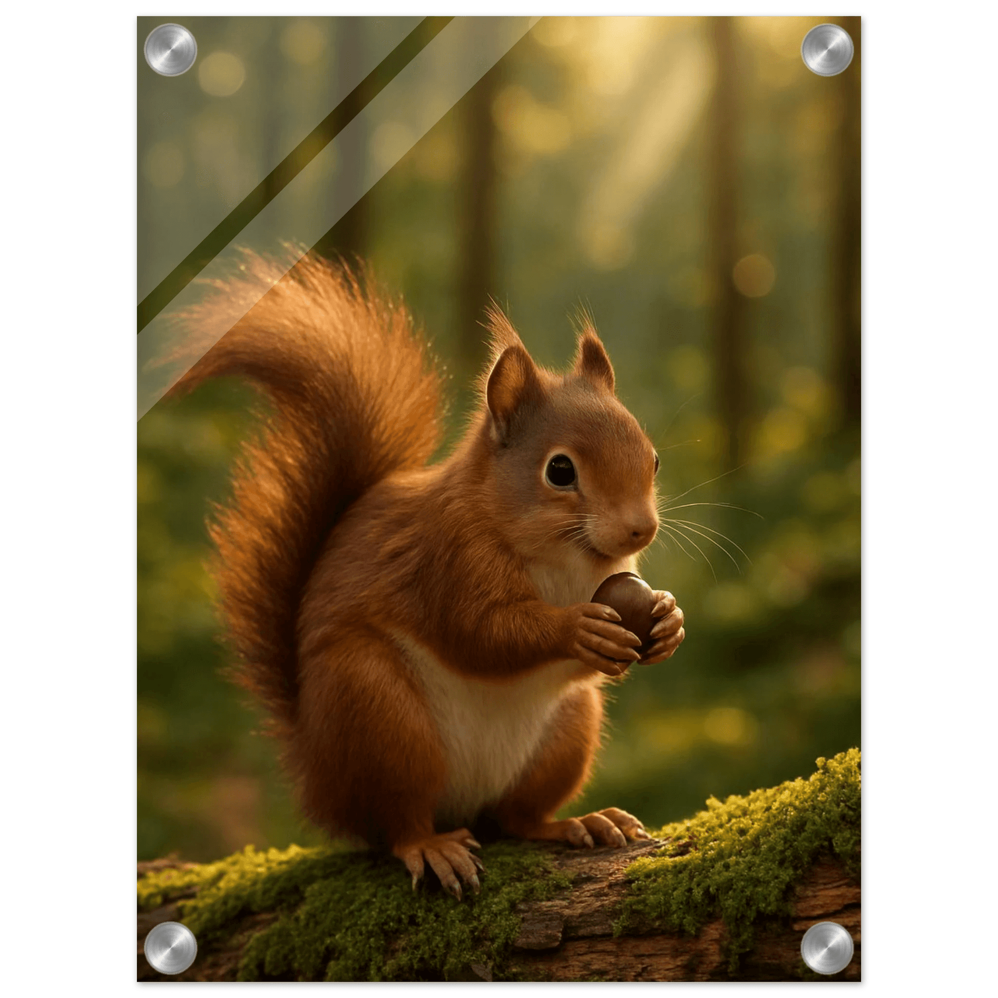 Charming Forest Squirrel Acrylic Print - Vertical - Whimsical Woodland Art for Your Home - PerriWorks Publishing