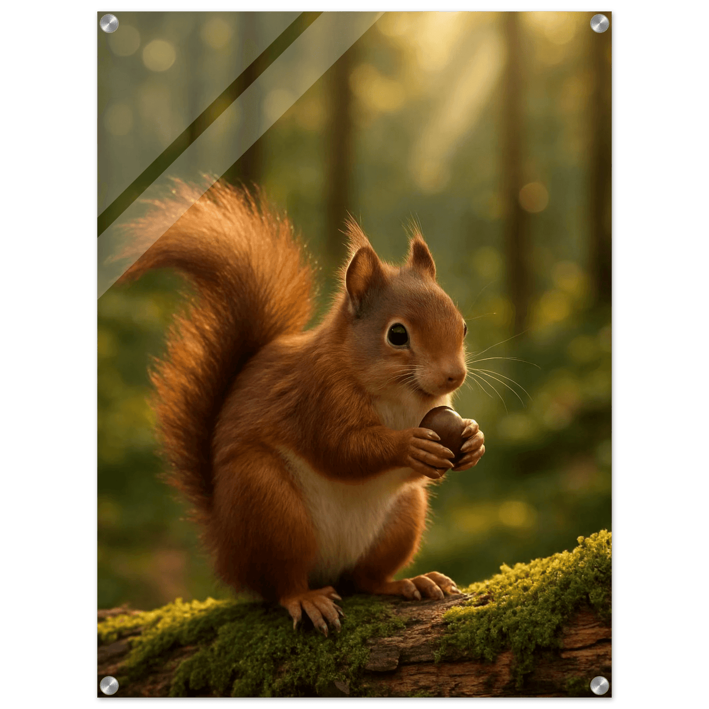 Charming Forest Squirrel Acrylic Print - Vertical - Whimsical Woodland Art for Your Home - PerriWorks Publishing